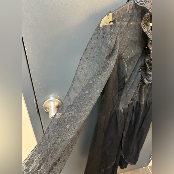 Vintage Sheer Fit & Flare Knee Length Little Black Dress - Picture 4 of 8